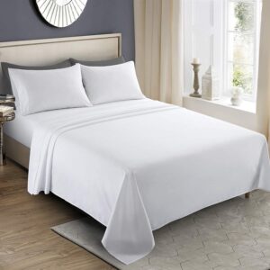 Lenjerie de pat albă king size Ranforce