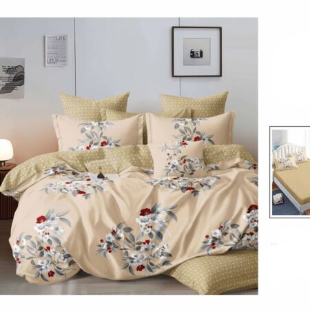 Lenjerie de pat dublu cu Elastic Bumbac FINET 6 piese Lenjerie de pat dublu cu Elastic Bumbac FINET 6 piese